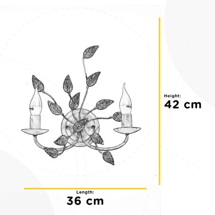 ONLI - Sienas lampa COLLANA 1xE14/6W/230V bronza/zelta