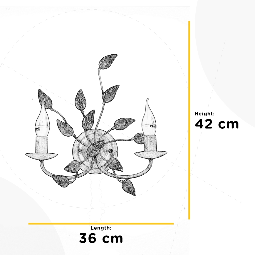 ONLI - Sienas lampa COLLANA 1xE14/6W/230V bronza/zelta