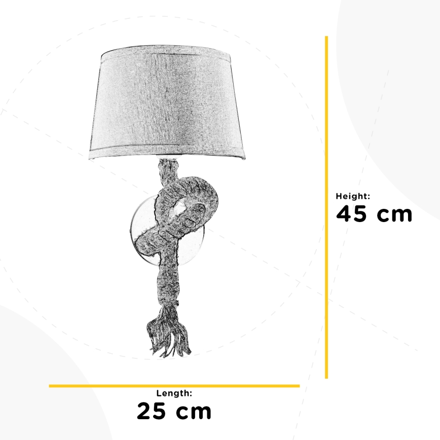 ONLI - Sienas lampa CORDA 1xE27/22W/230V bēša