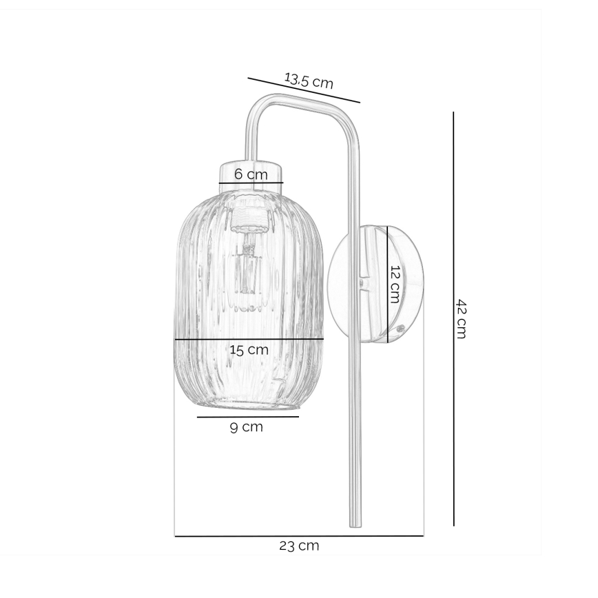 ONLI - Sienas lampa DOROTY 1xE27/15W/230V misiņš