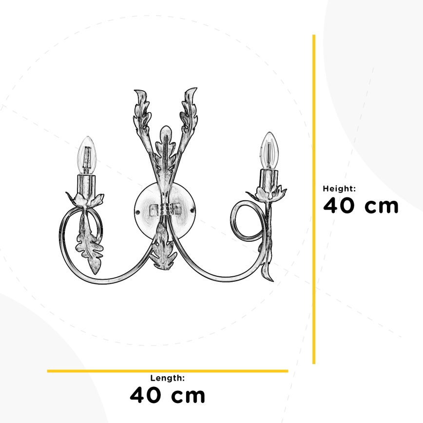 ONLI - Sienas lampa GRETEL 2xE14/6W/230V