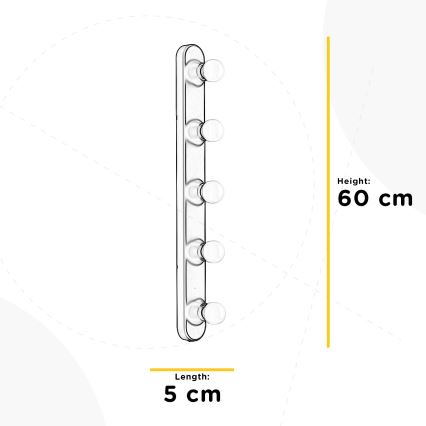 ONLI - Sienas lampa HOLLYWOOD 5xE14/6W/230V balta