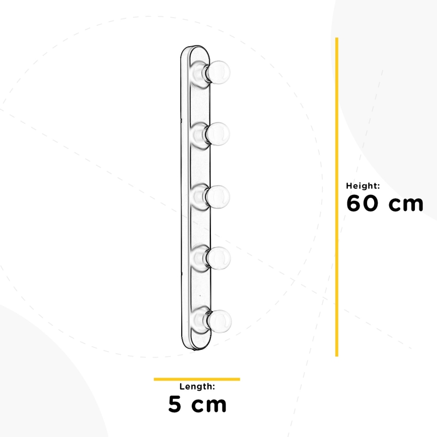 ONLI - Sienas lampa HOLLYWOOD 5xE14/6W/230V spīdīgi hromēts