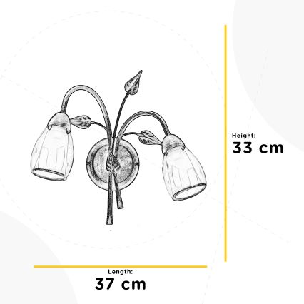 ONLI - Sienas lampa LILIANA 2xE14/6W/230V