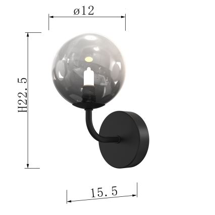 ONLI - Sienas lampa PALOMA 1xG9/10W/230V melna/dūmakains