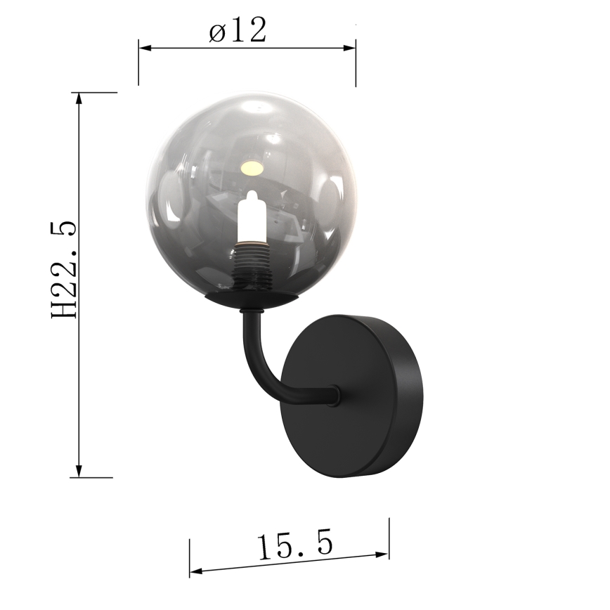 ONLI - Sienas lampa PALOMA 1xG9/10W/230V melna/dūmakains