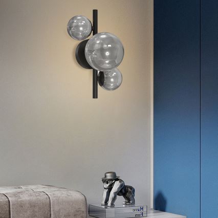 ONLI - Sienas lampa PALOMA 3xG9/10W/230V melna/dūmakains