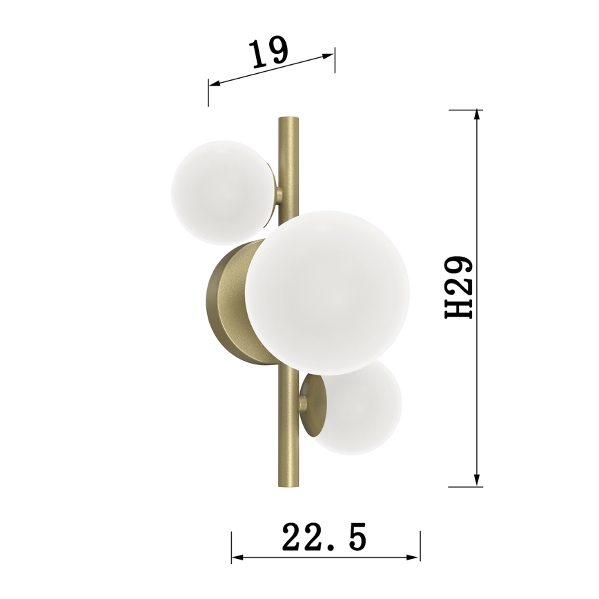 ONLI - Sienas lampa PALOMA 3xG9/10W/230V zelta