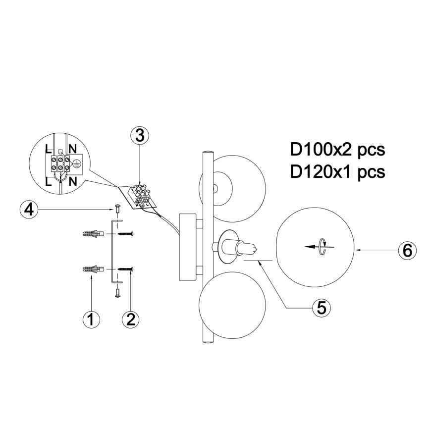 ONLI - Sienas lampa PALOMA 3xG9/10W/230V zelta