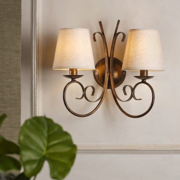 ONLI - Sienas lampa POMPEI 2xE14/6W/230V bronza
