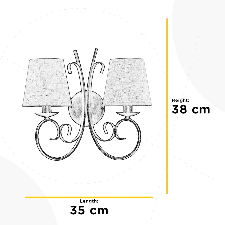 ONLI - Sienas lampa POMPEI 2xE14/6W/230V bronza