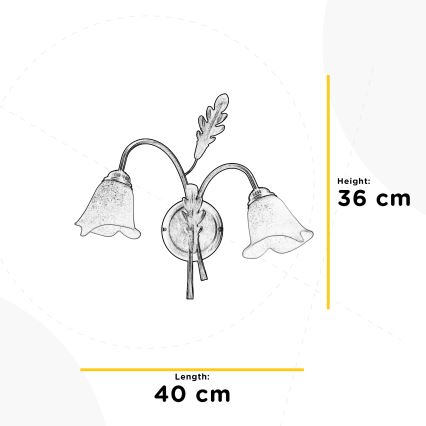 ONLI - Sienas lampa QUERCIA 2xE14/6W/230V