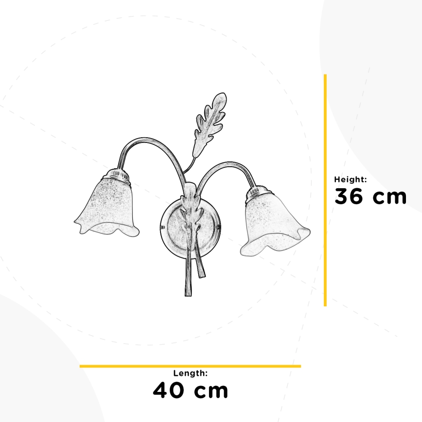 ONLI - Sienas lampa QUERCIA 2xE14/6W/230V