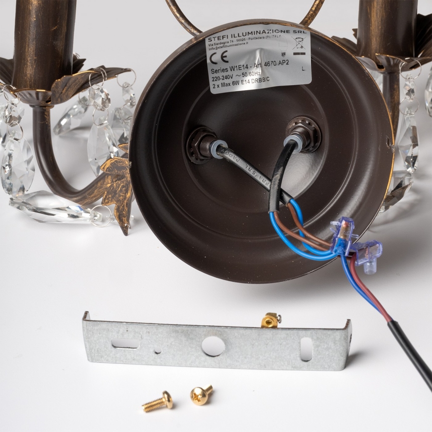 ONLI - Sienas lampa TERESA 2xE14/6W/230V bronza