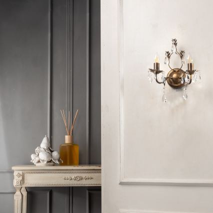 ONLI - Sienas lampa TERESA 2xE14/6W/230V bronza