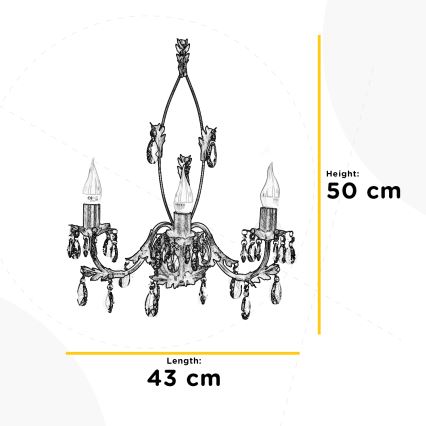 ONLI - Sienas lampa TERESA 3xE14/6W/230V bronza