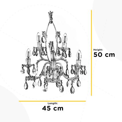 ONLI - Sienas lampa TERESA 5xE14/6W/230V balta