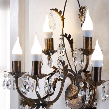 ONLI - Sienas lampa TERESA 5xE14/6W/230V bronza