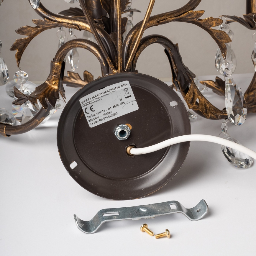 ONLI - Sienas lampa TERESA 5xE14/6W/230V bronza