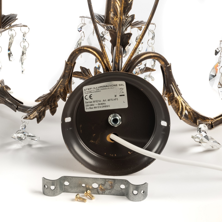 ONLI - Sienas lampa TERESA 5xE14/6W/230V bronza