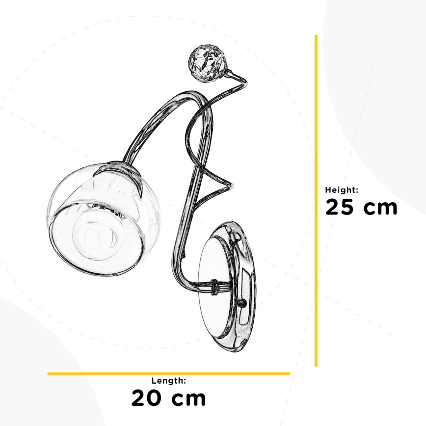 ONLI - Sienas lampa WENDY 1xE14/6W/230V spīdīgi hromēts