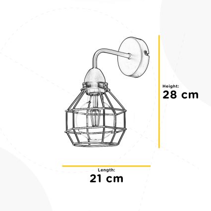 ONLI - Sienas lampa ZIRNEKLIS 1xE27/15W/230V melna