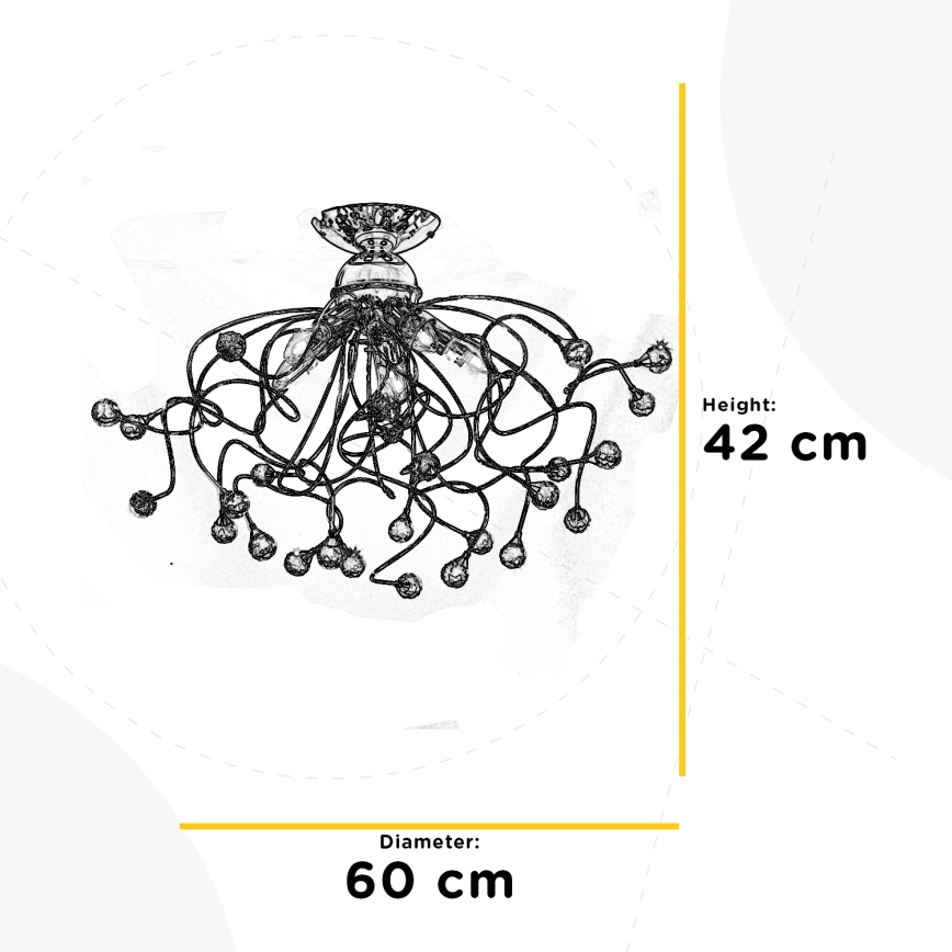 ONLI - Virsapmetuma lustra TRILLY 5xE14/6W/230V