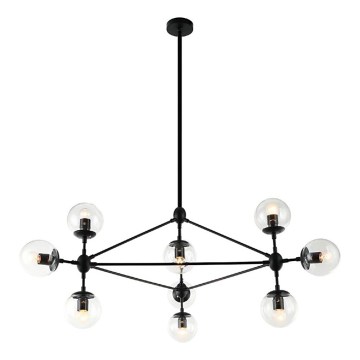 Open Design OR80094 - Griestu lustra uz kāta BAO 10xE27/8W/230V Ø 90 cm melna