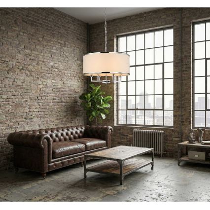 Open Design OR80209 - lustra ar ķēdi CASA 3xE14/12W/230V, krēmkrāsaina/spīdīgi hromēta