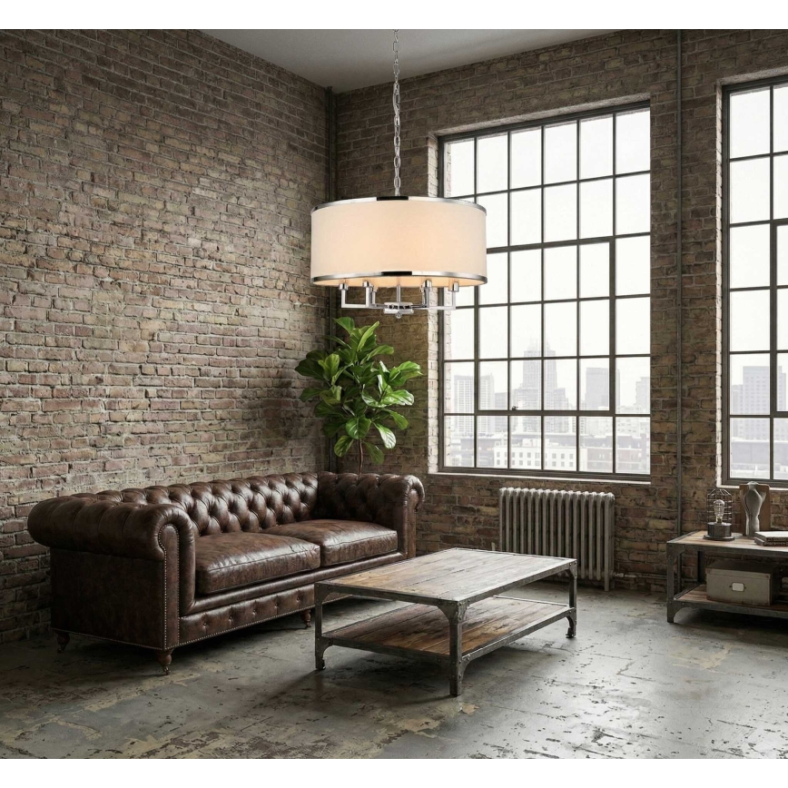 Open Design OR80209 - lustra ar ķēdi CASA 3xE14/12W/230V, krēmkrāsaina/spīdīgi hromēta