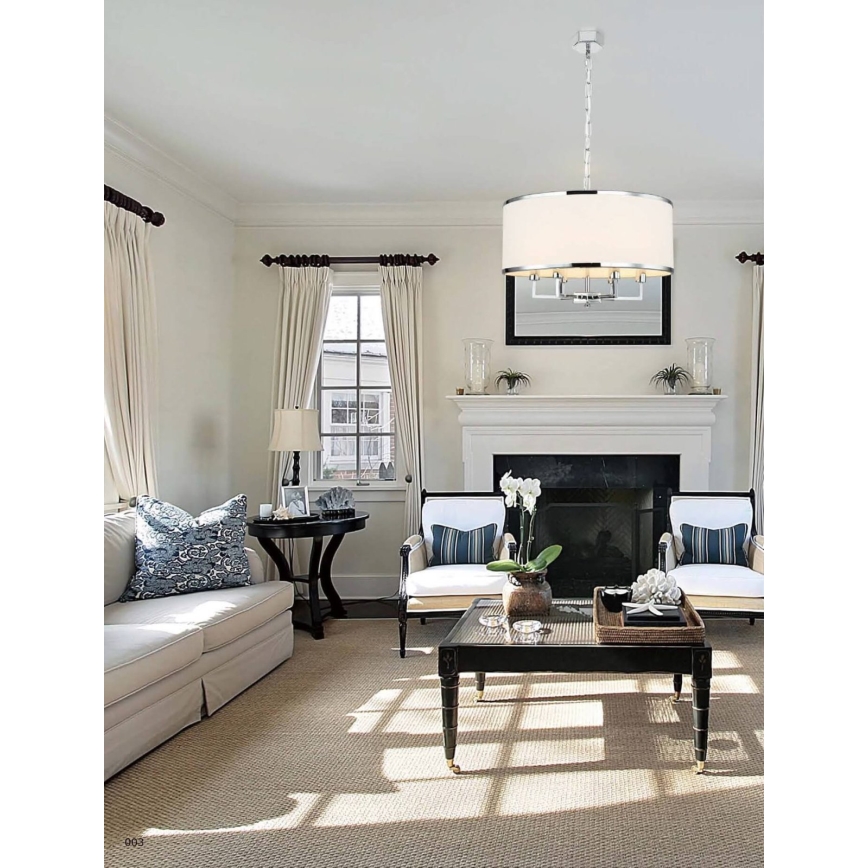 Open Design OR80216 - Lustra uz ķēdes CASA 6xE14/15W/230V krēmkrāsa/spīdīgs hroms