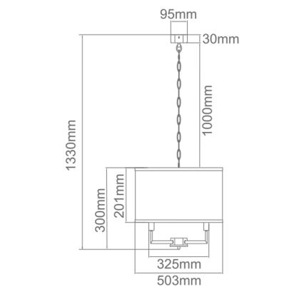 Open Design OR80216 - Lustra uz ķēdes CASA 6xE14/15W/230V krēmkrāsa/spīdīgs hroms
