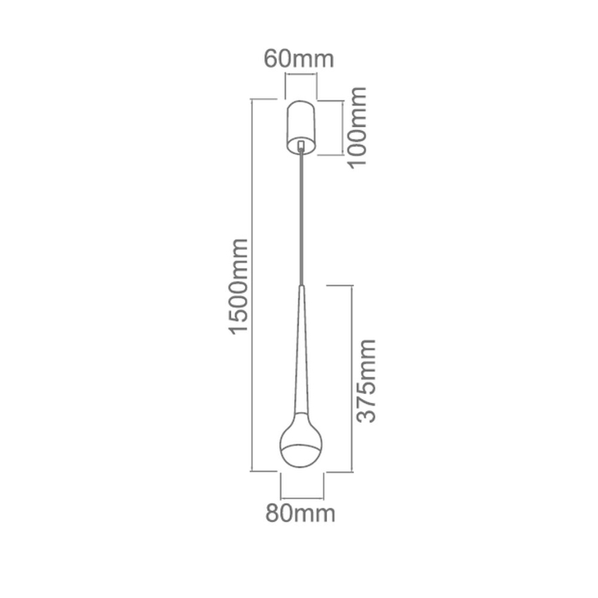 Open Design OR80247 - LED lustra uz troses CAPPI LED/5W/230V melna