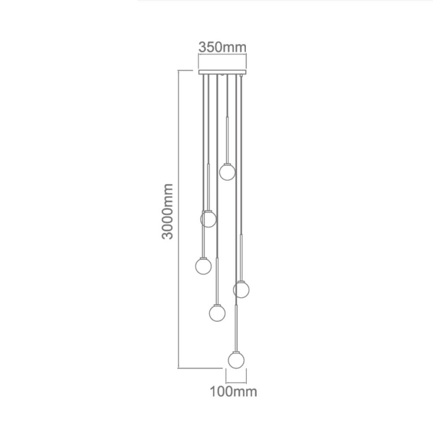 Open Design OR80636 - pakaramā lustra OTA 6xG9/8W/230V melna