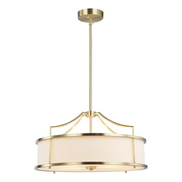 Open Design OR80896 - Griestu lampa uz stieņa STANZA 4xE27/15W/230V pr. 55 cm misiņš/balta