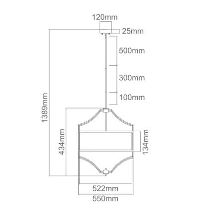 Open Design OR80933 - Lustra uz kāta STESSO 4xE27/15W/230V Ø 55 cm misiņš/balts