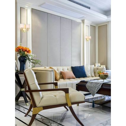 Open Design OR81503 - Sienas lampa CASA 2xE14/12W/230V misiņš/krēmkrāsa