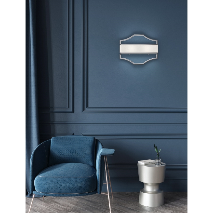 Open Design OR84504 - Sienas gaismeklis GERDO 2xE14/12W/230V spīdīgs hroms/balts