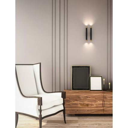 Open Design OR84573 - Sienas gaismeklis Q 2xG9/3,5W/230V melns/zelts