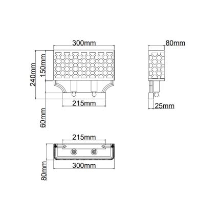Open Design OR84603 - Sienas gaismeklis VERNO 2xE14/12W/230V misiņš