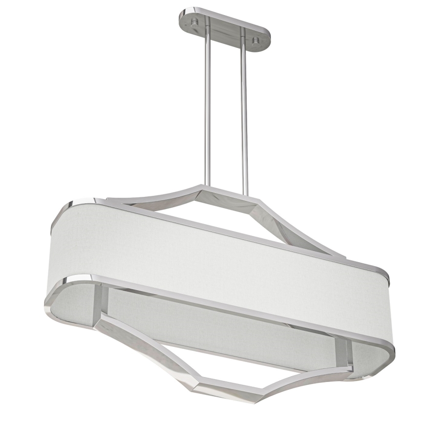 Open Design OR84849 - Griestu lampa ar stieni GERDO OVALE 6xE14/12W/230V spīdīgs hroms/balts