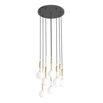 Open Design OR85334 - Zeltaina pakaramā lustra ERO uz troses 8xG9/8W/230V