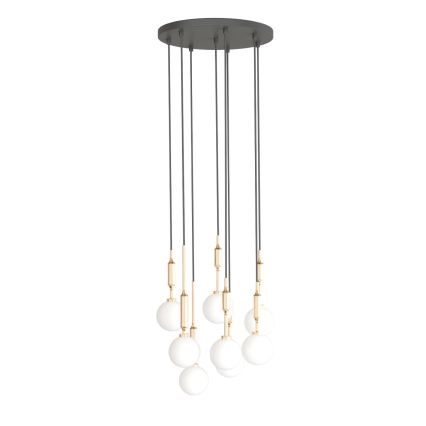Open Design OR85334 - Zeltaina pakaramā lustra ERO uz troses 8xG9/8W/230V