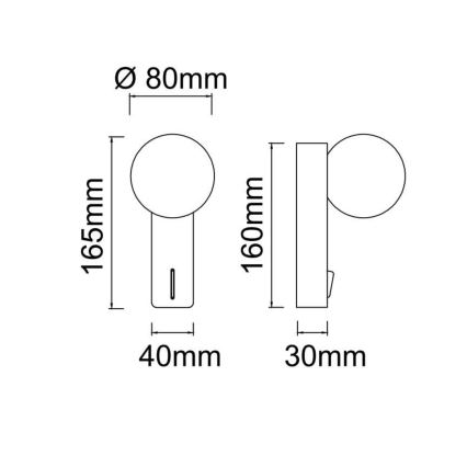 Open Design OR85549 - Vannas istabas sienas gaismeklis BOLETTA 1xG9/8W/230V IP44 bēšs