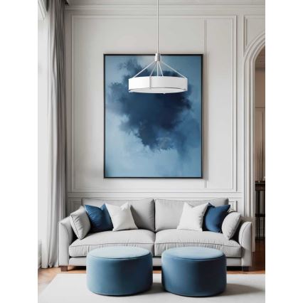 Open Design OR85624 - DORETTO lustra ar stieni, 4×E27/15W/230V, Ø 50 cm, matēts hroms/balta