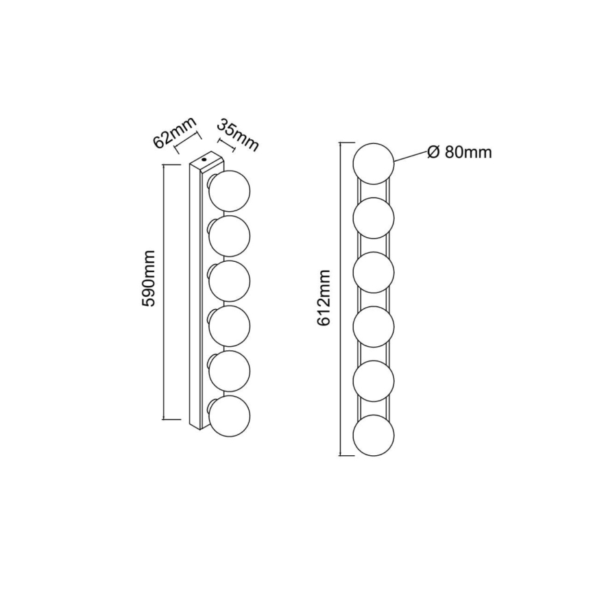 Open Design OR85693 - Vannas istabas sienas gaismeklis MERINO 6xG9/8W/230V 61 cm IP44 spīdīgs hroms