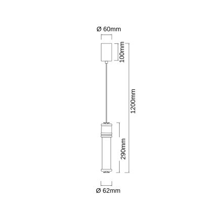 Open Design OR85723 - LED pakaramā lampa ar vadu OMI LED/10W/230V, misiņš