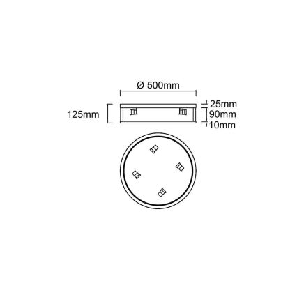 Open Design OR85785 - Griestu gaismeklis SANDRO 4xE14/12W/230V Ø 50 cm matēts hroms