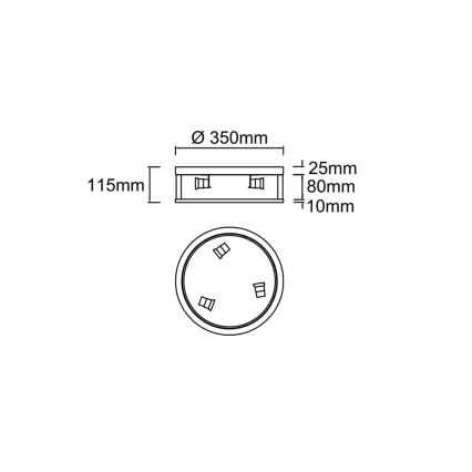 Open Design OR85815 - Griestu lampa SANDRO 3xE14/12W/230V Ø 35 cm spīdīgs hroms