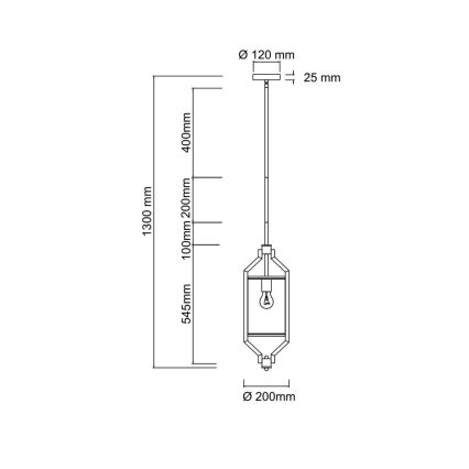 Open Design OR85860 - lustra uz kāta ZUNDO 1xE27/15W/230V, misiņa/balta apdare